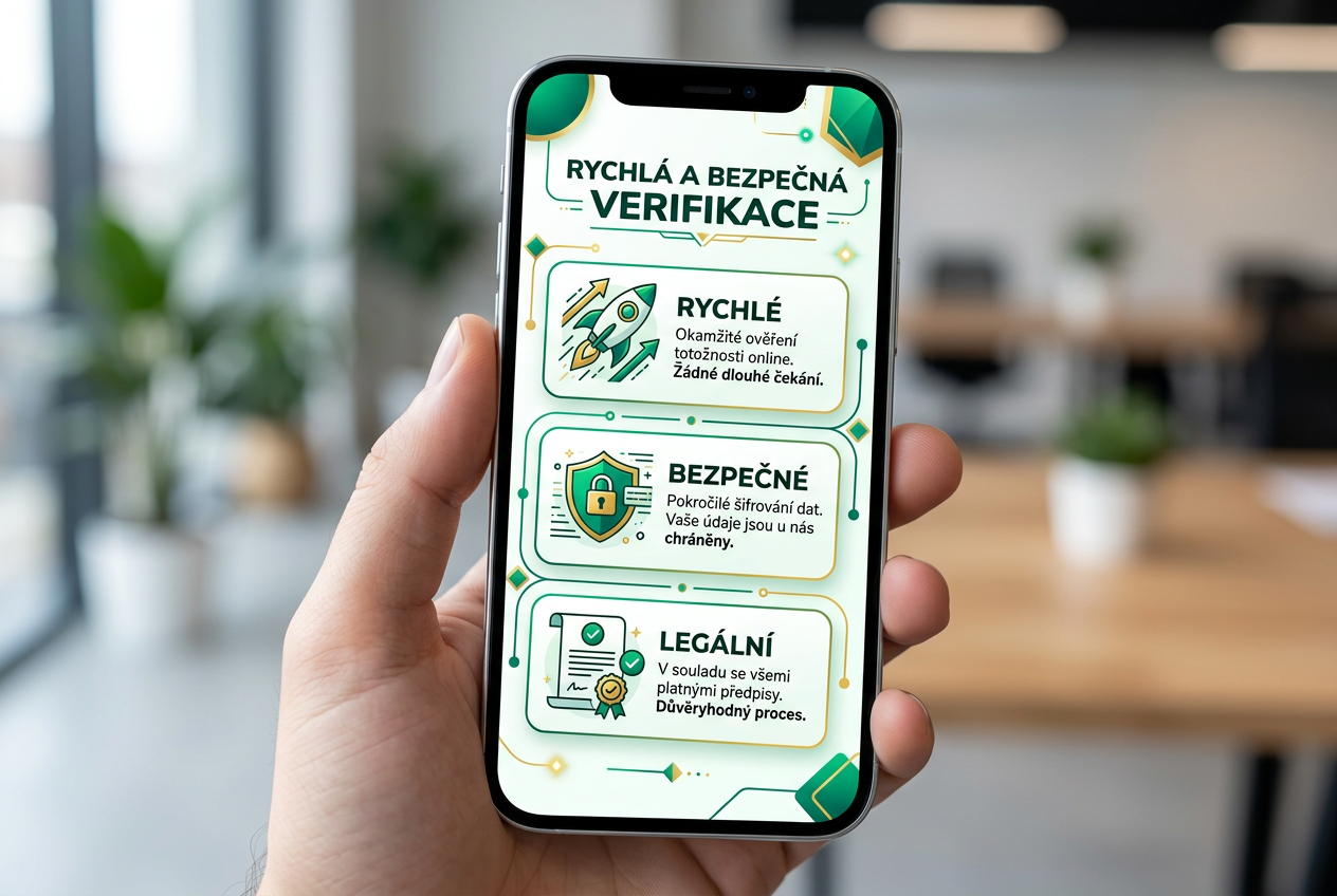 Moderní zobrazení zabezpečeného procesu registrace v mobilním rozhraní