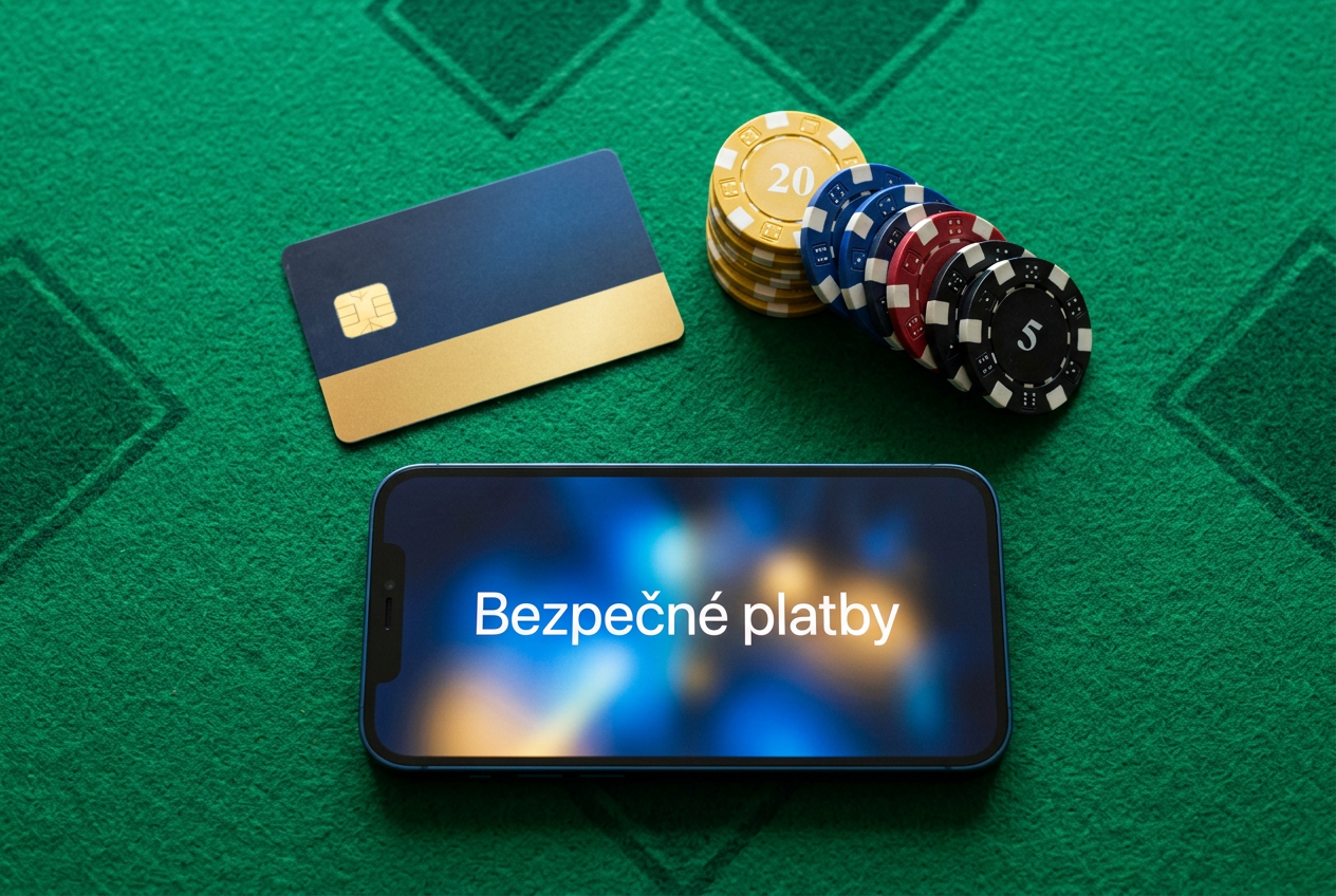 Detailní srovnání platebních karet a chytrého telefonu na zeleném plátně kasinového stolu
